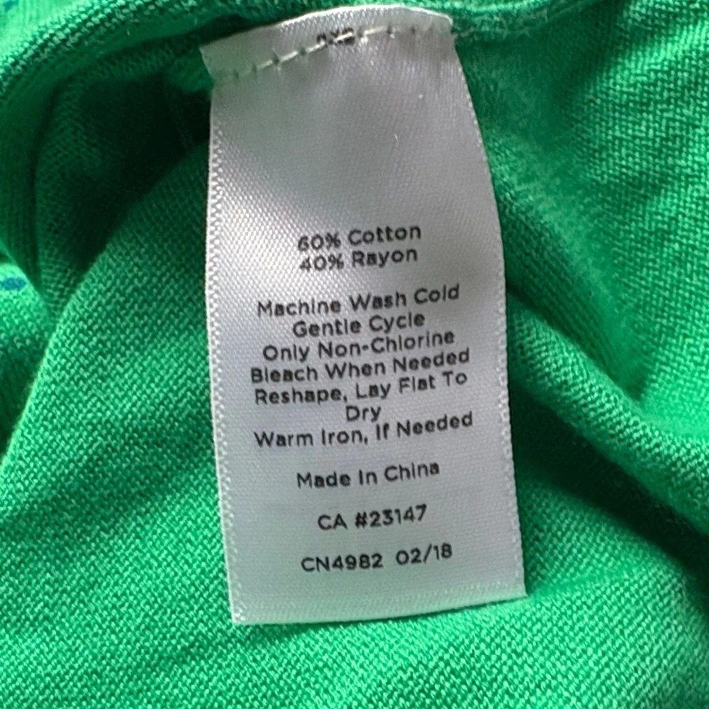 Talbots Green Cardigan w/Polkadots - Picture 4 of 9